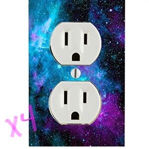 4 outlet covers - galaxy